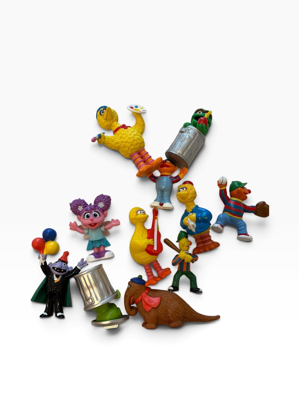 Sesame Street Figure Lot with Yellow Big Bird & Colorful Characters